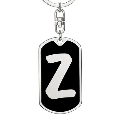Initial Z v2b - Luxury Dog Tag Keychain