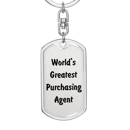 World's Greatest Purchasing Agent - Luxury Dog Tag Keychain
