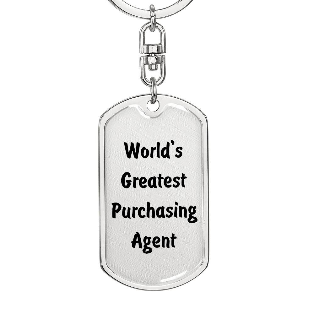 World's Greatest Purchasing Agent - Luxury Dog Tag Keychain