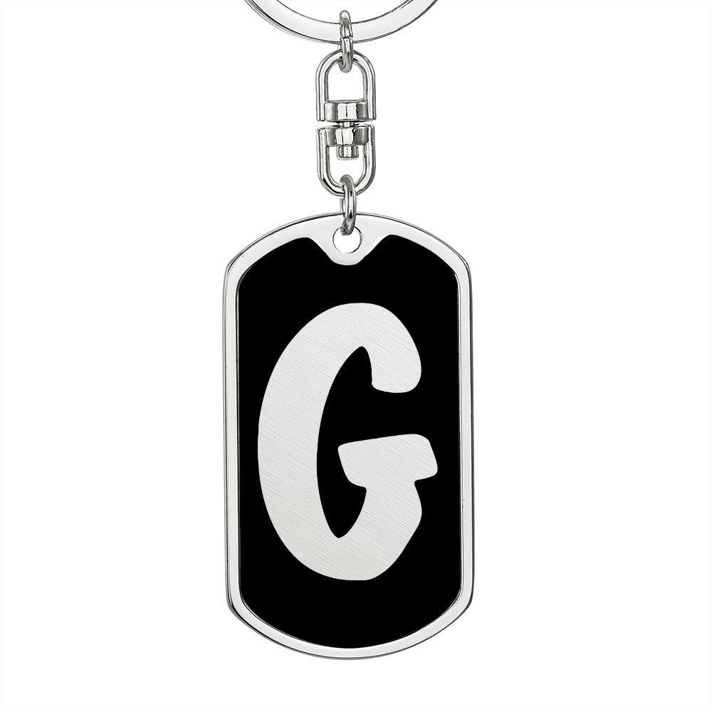 Initial G v2b - Luxury Dog Tag Keychain