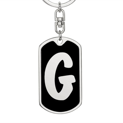 Initial G v2b - Luxury Dog Tag Keychain