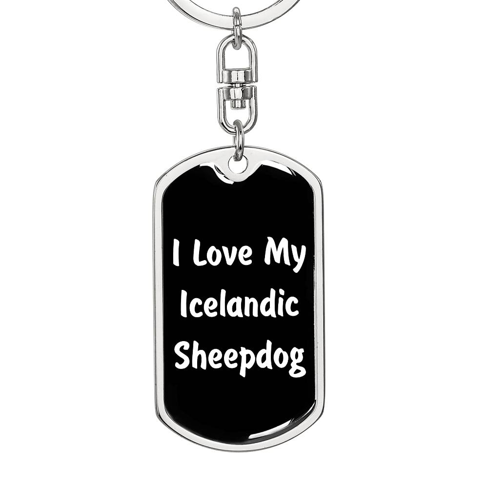 Love My Icelandic Sheepdog v6 - Luxury Dog Tag Keychain