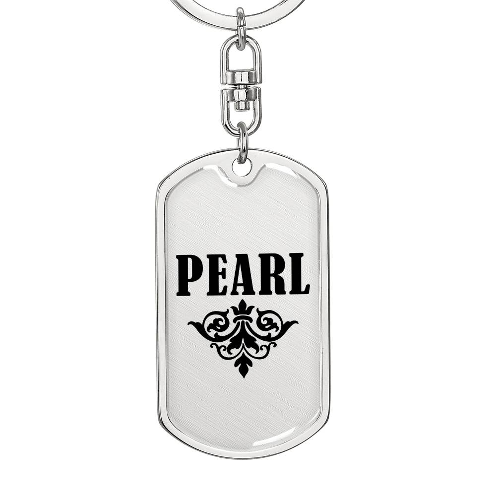 Pearl v01a - Luxury Dog Tag Keychain