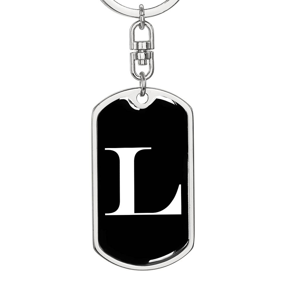 Initial L v3a - Luxury Dog Tag Keychain