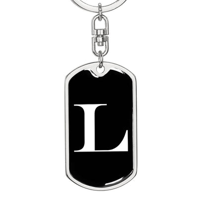 Initial L v3a - Luxury Dog Tag Keychain