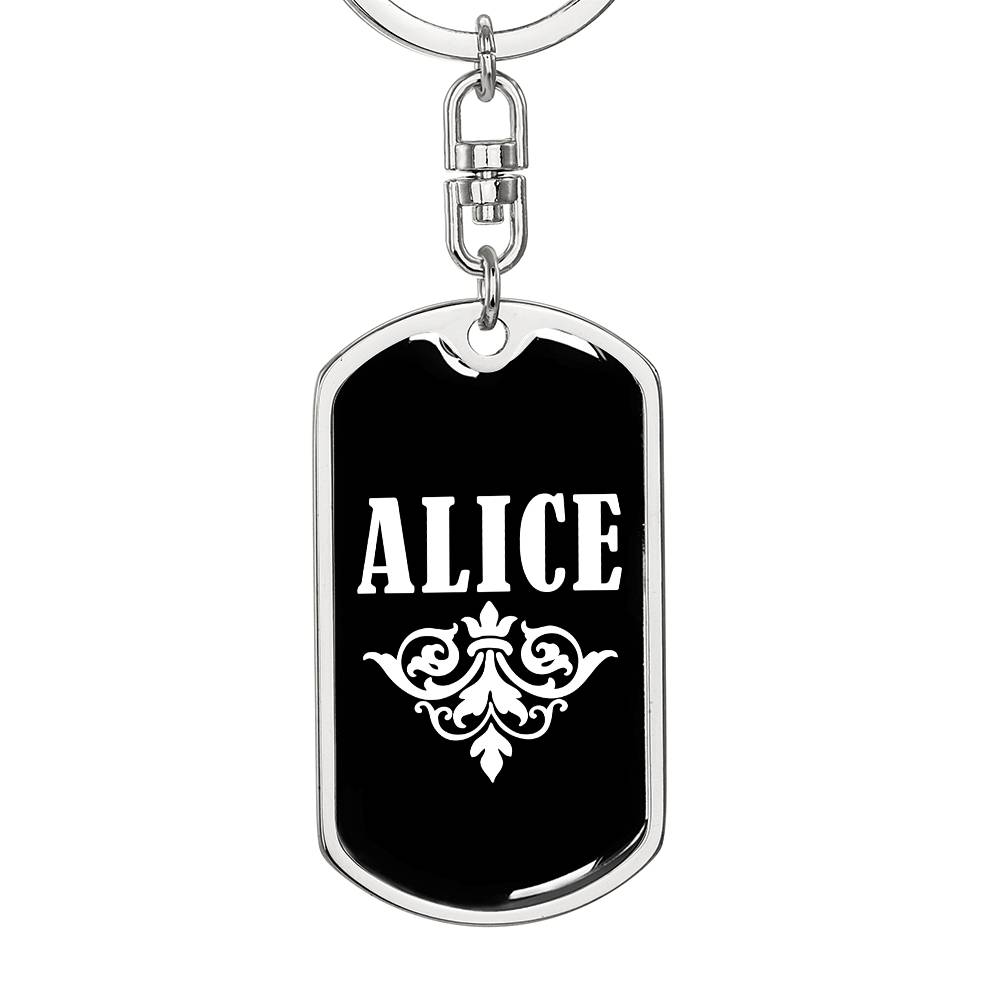 Alice v03a - Luxury Dog Tag Keychain