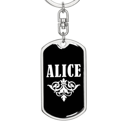 Alice v03a - Luxury Dog Tag Keychain