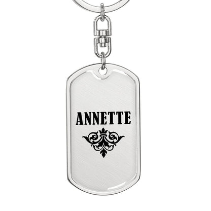 Annette v01a - Luxury Dog Tag Keychain