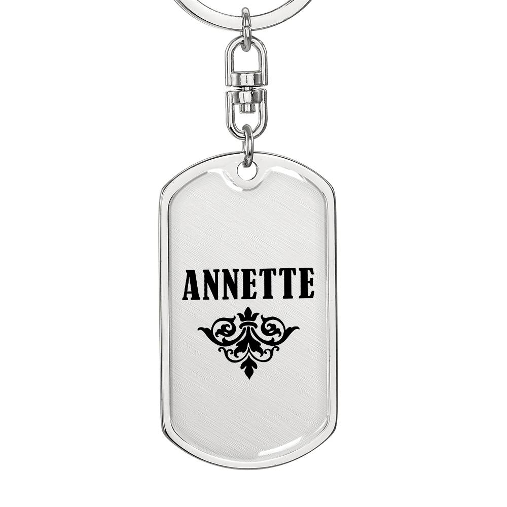 Annette v01a - Luxury Dog Tag Keychain