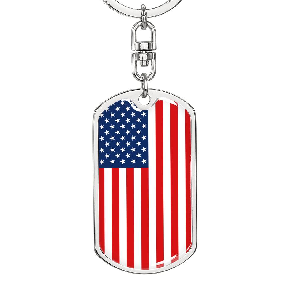 American Flag - Luxury Dog Tag Keychain