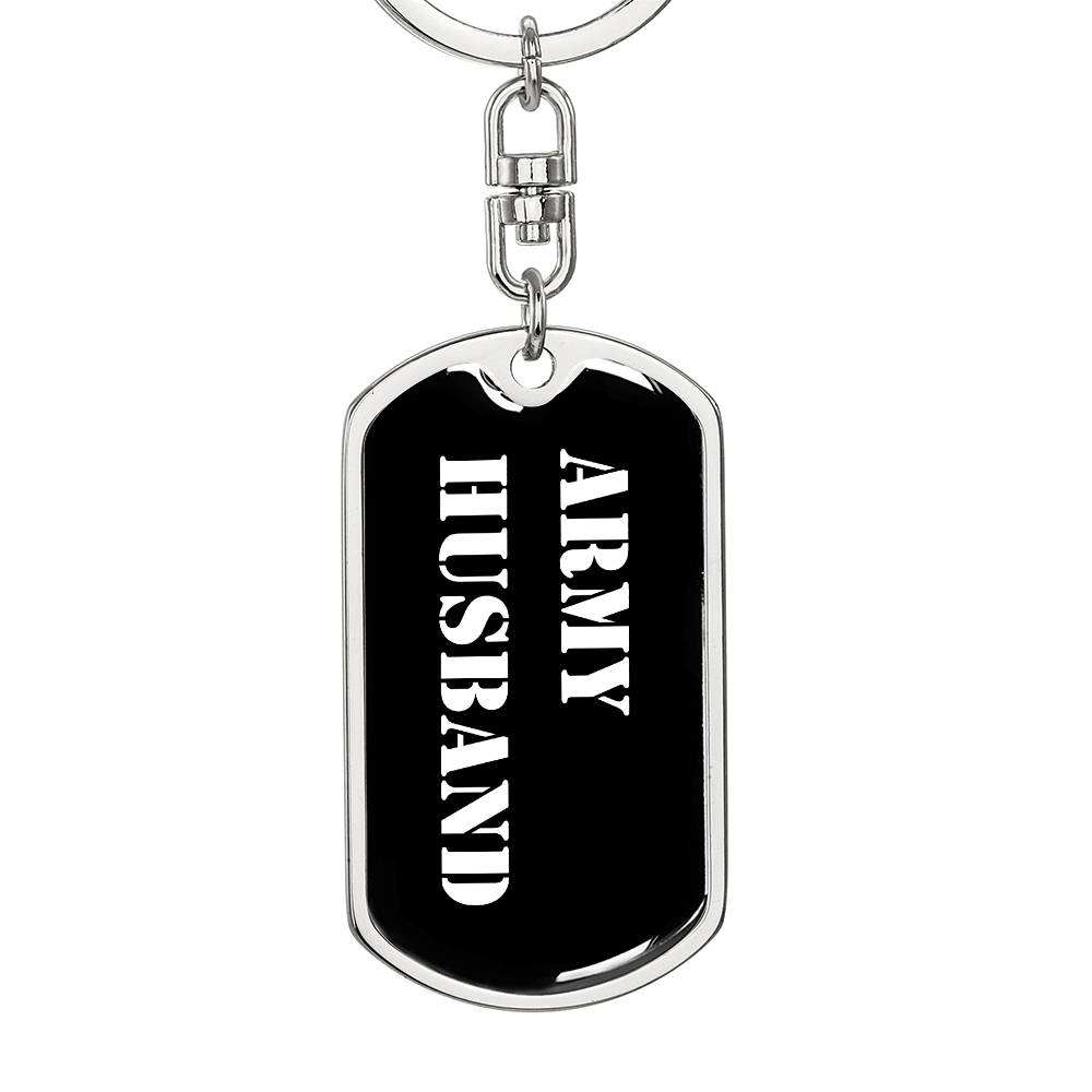 Army Husband v3 - Luxury Dog Tag Keychain