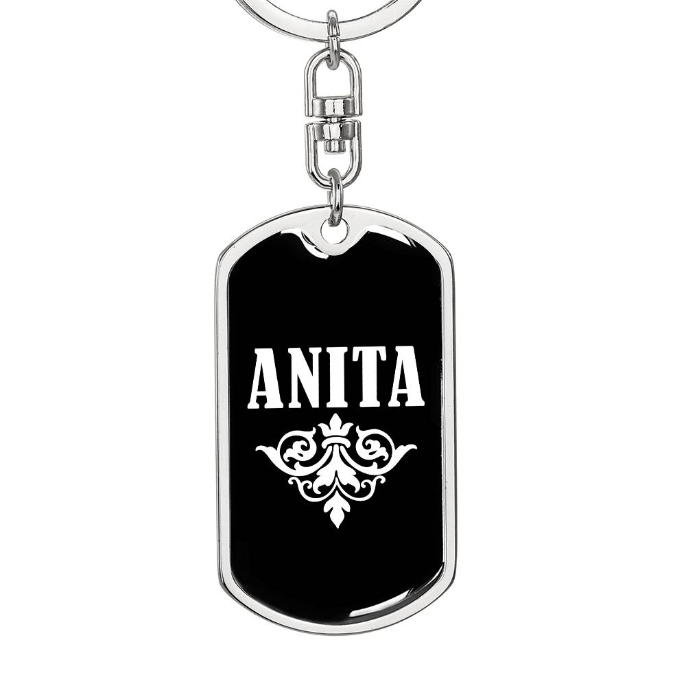 Anita v03a - Luxury Dog Tag Keychain