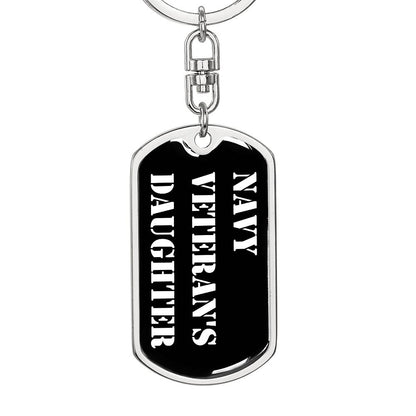 Navy Veteran's Daughter v3 - Luxury Dog Tag Keychain
