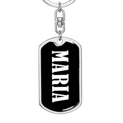 Maria v01w - Luxury Dog Tag Keychain
