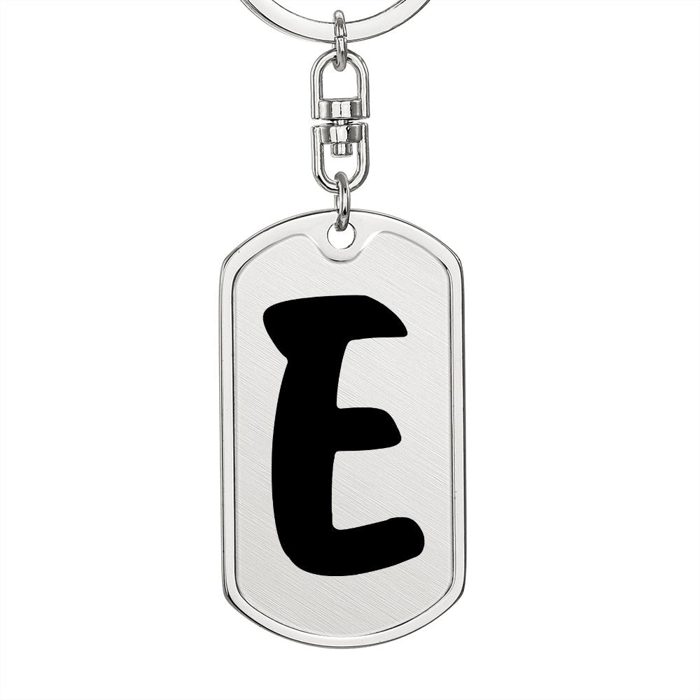 Initial E v1b - Luxury Dog Tag Keychain