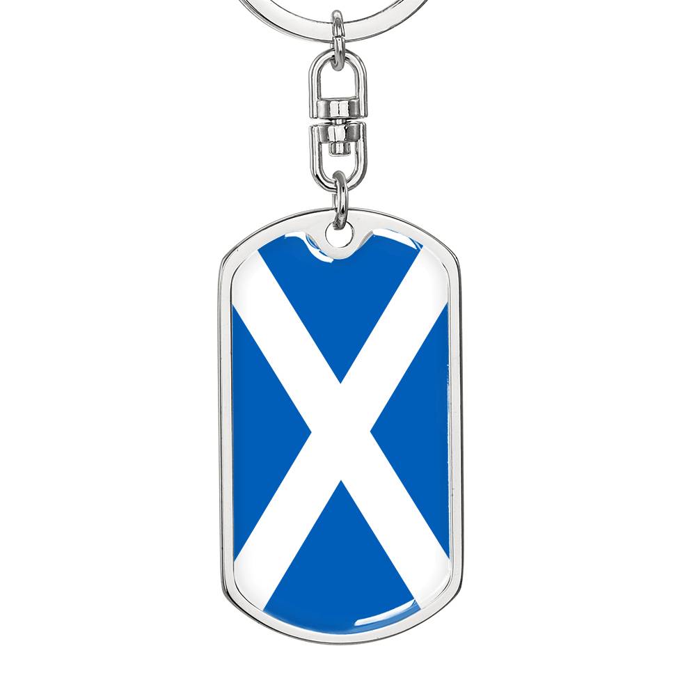 Scottish Flag - Luxury Dog Tag Keychain