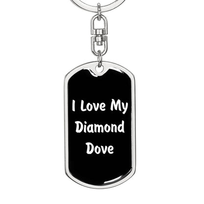 Love My Diamond Dove v3 - Luxury Dog Tag Keychain