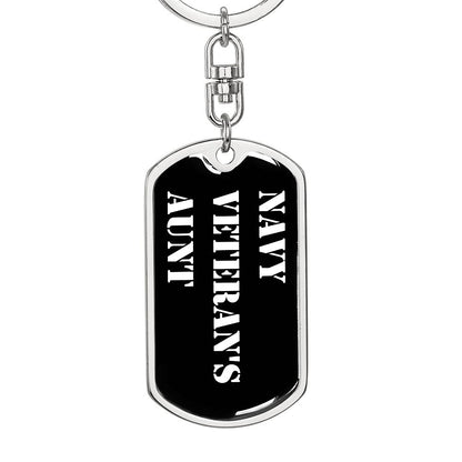 Navy Veteran's Aunt v3 - Luxury Dog Tag Keychain