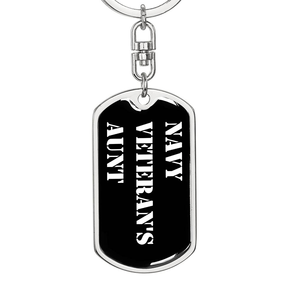 Navy Veteran's Aunt v3 - Luxury Dog Tag Keychain