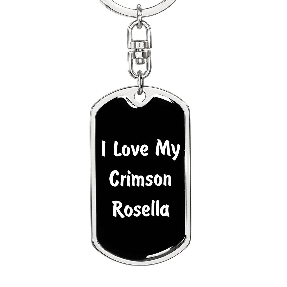 Love My Crimson Rosella v3 - Luxury Dog Tag Keychain