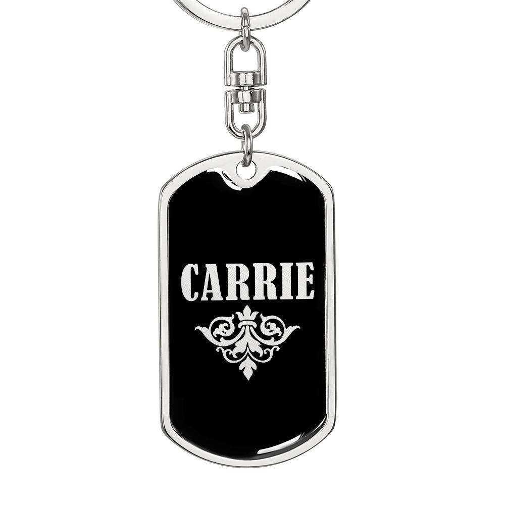 Carrie v02a - Luxury Dog Tag Keychain