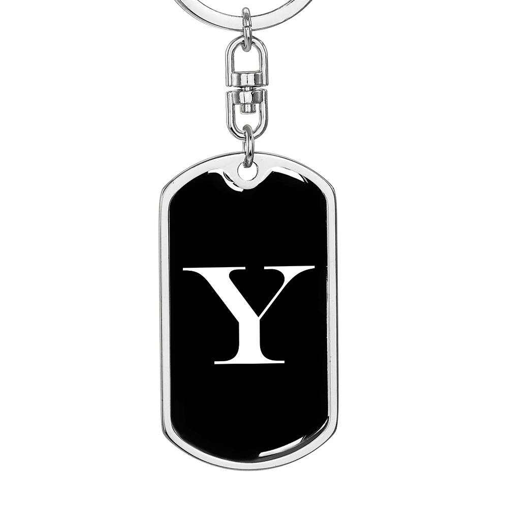 Initial Y v3a - Luxury Dog Tag Keychain
