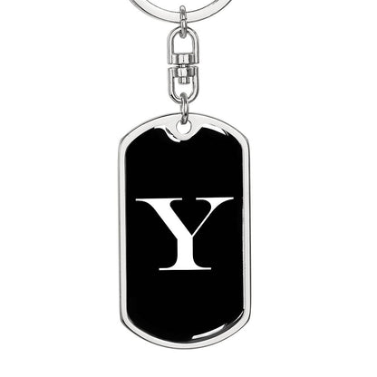Initial Y v3a - Luxury Dog Tag Keychain