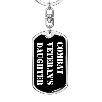 Combat Veteran's Daughter v3 - Luxury Dog Tag Keychain