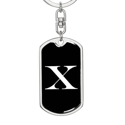 Initial X v3a - Luxury Dog Tag Keychain
