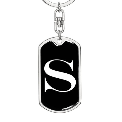 Initial S v3a - Luxury Dog Tag Keychain