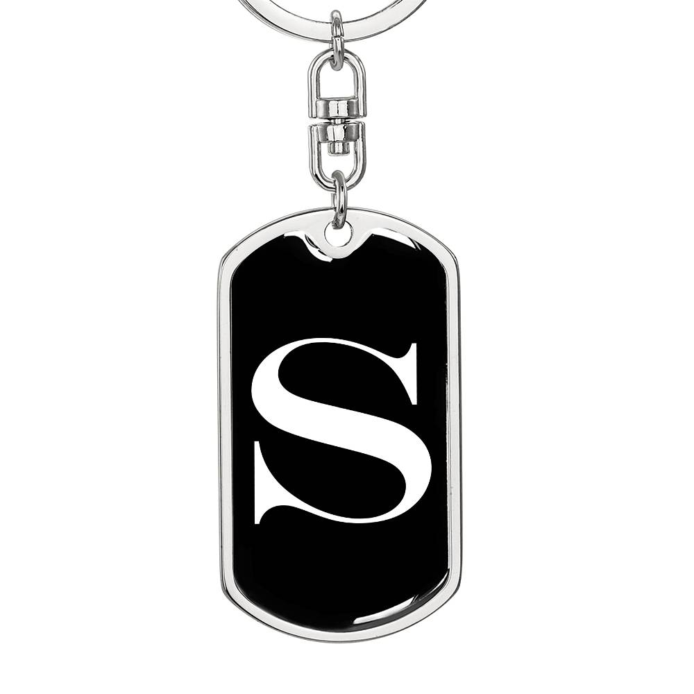 Initial S v3a - Luxury Dog Tag Keychain