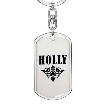 Holly v01a - Luxury Dog Tag Keychain