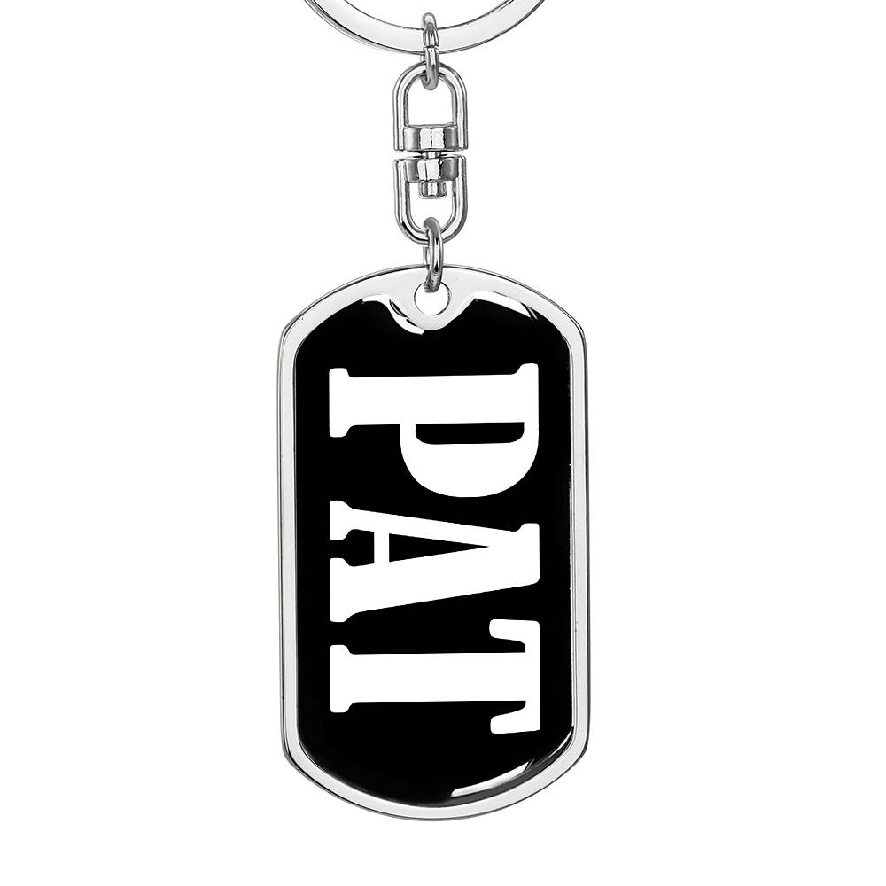 Pat v01w - Luxury Dog Tag Keychain