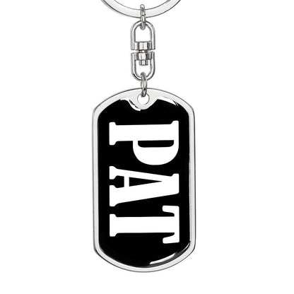 Pat v01w - Luxury Dog Tag Keychain