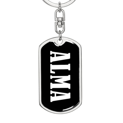 Alma v01w - Luxury Dog Tag Keychain