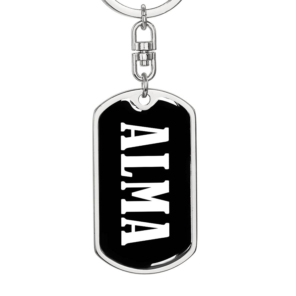 Alma v01w - Luxury Dog Tag Keychain