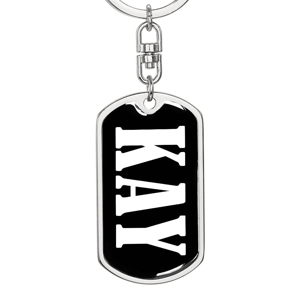 Kay v01w - Luxury Dog Tag Keychain