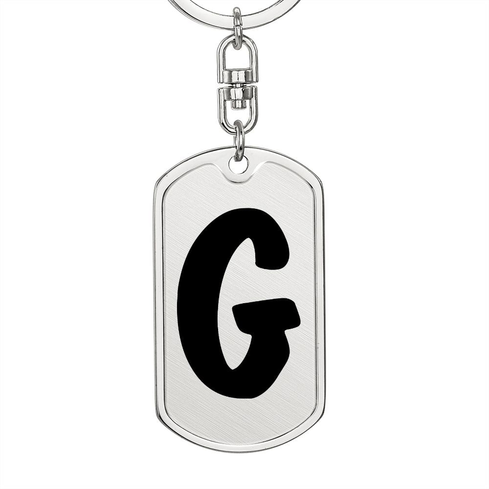 Initial G v1b - Luxury Dog Tag Keychain