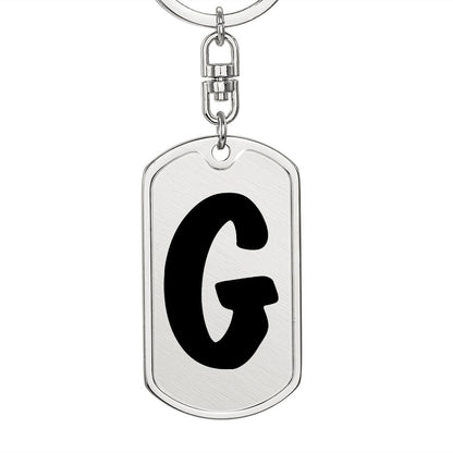 Initial G v1b - Luxury Dog Tag Keychain