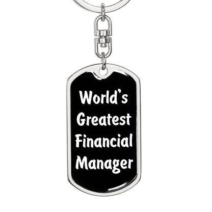 World's Greatest Financial Manager v3 - Luxury Dog Tag Keychain
