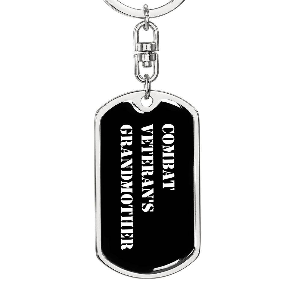 Combat Veteran's Grandmother v3 - Luxury Dog Tag Keychain