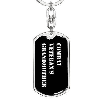 Combat Veteran's Grandmother v3 - Luxury Dog Tag Keychain