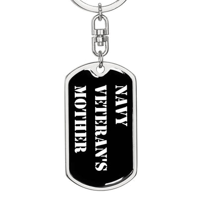 Navy Veteran's Mother v3 - Luxury Dog Tag Keychain