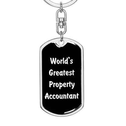 World's Greatest Property Accountant v3 - Luxury Dog Tag Keychain