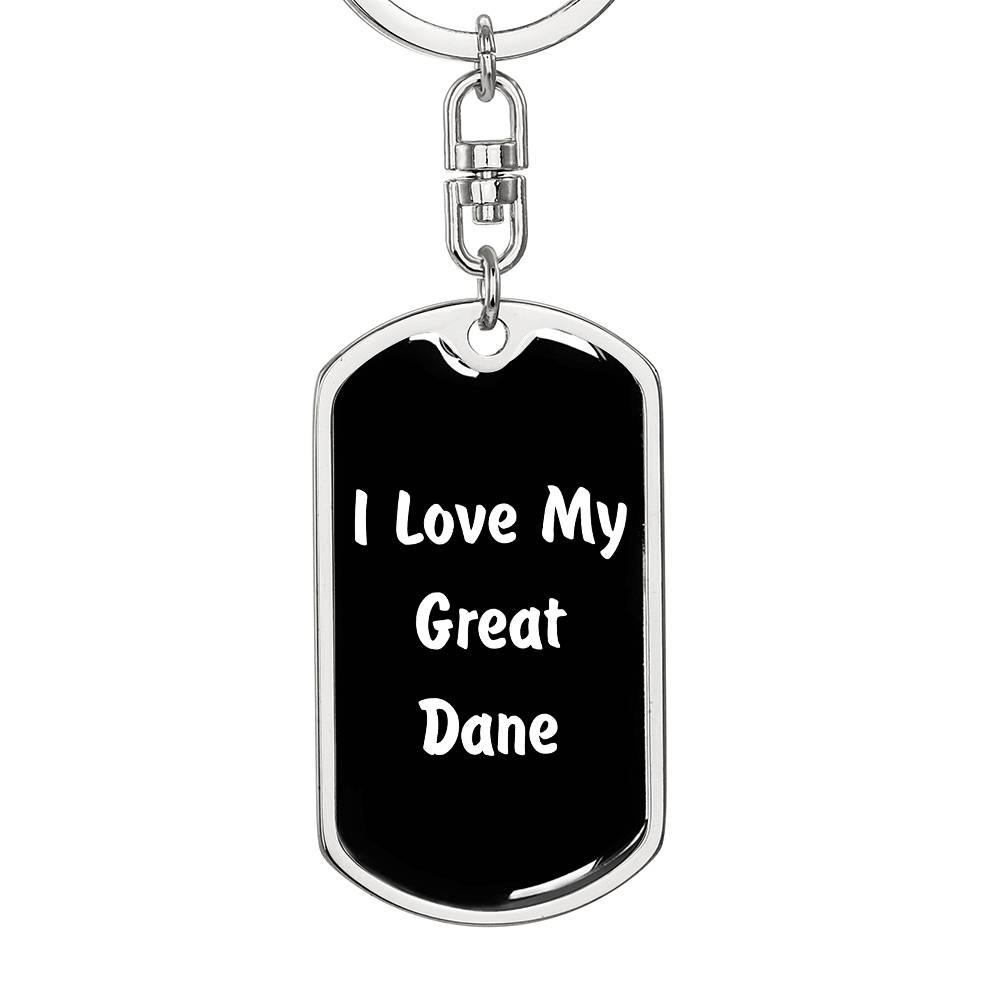 Love My Great Dane v6 - Luxury Dog Tag Keychain