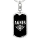 Agnes v02a - Luxury Dog Tag Keychain