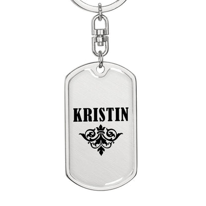 Kristin v01a - Luxury Dog Tag Keychain