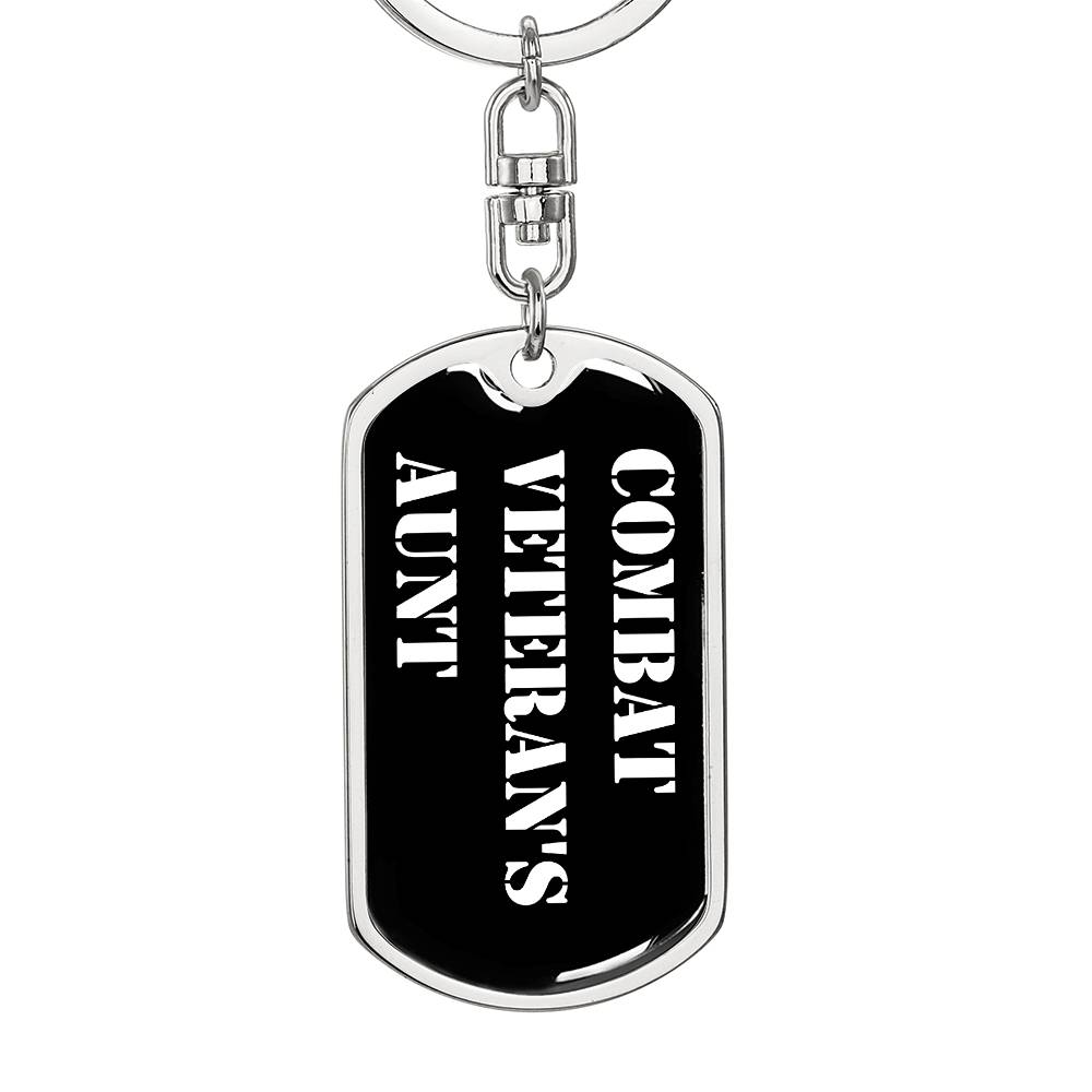 Combat Veteran's Aunt v3 - Luxury Dog Tag Keychain