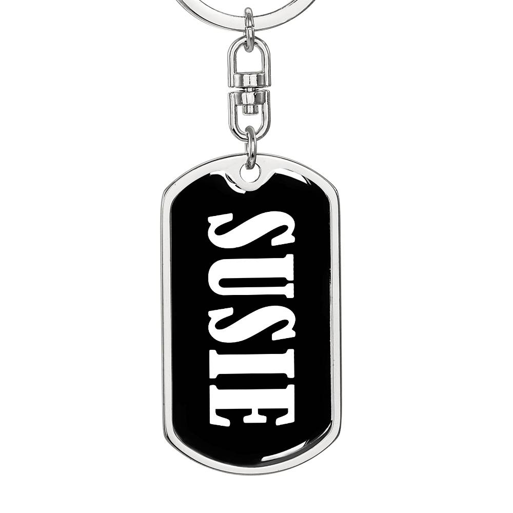 Susie v01w - Luxury Dog Tag Keychain