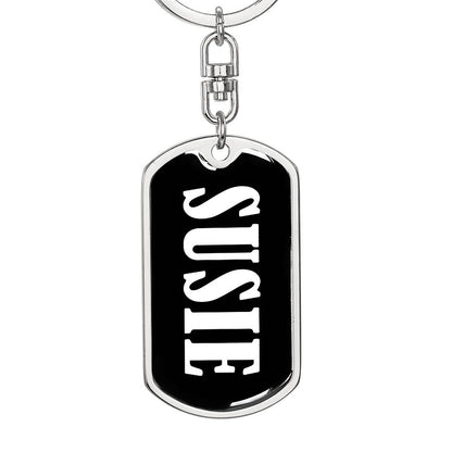 Susie v01w - Luxury Dog Tag Keychain